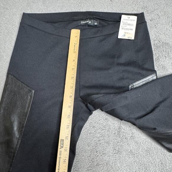Trouve Nordstrom Womens Pants NWT Black Pull On Leggings Faux Leather Size L - Picture 8 of 9
